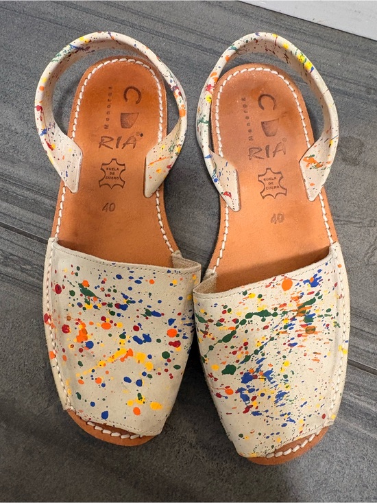 Ria menorca Shoes - Ladies size 40  hand Paint-Splatter Sandals